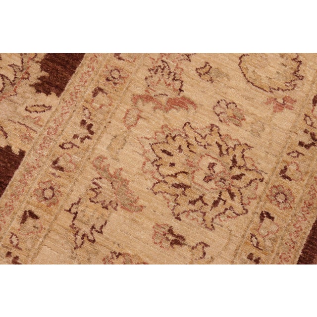 Textile Classic Ziegler Brown Beige Hand-Knotted Wool Rug - 8'2'' X 9'8'' For Sale - Image 7 of 8