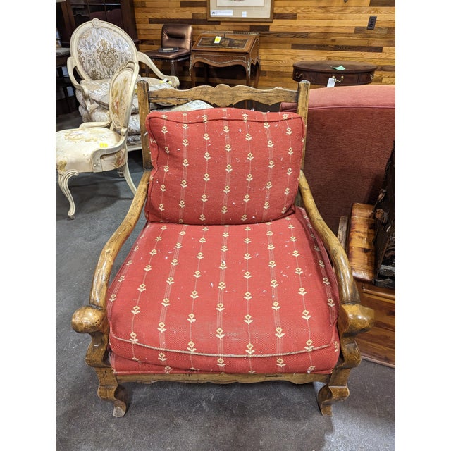 Late 20th Century Guy Chaddock Oversized Country French Ladderback Chairs and Ottoman Set For Sale - Image 5 of 5