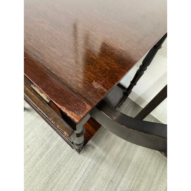 Vintage Drop Leaf + Handle Tea Cart For Sale - Image 12 of 12