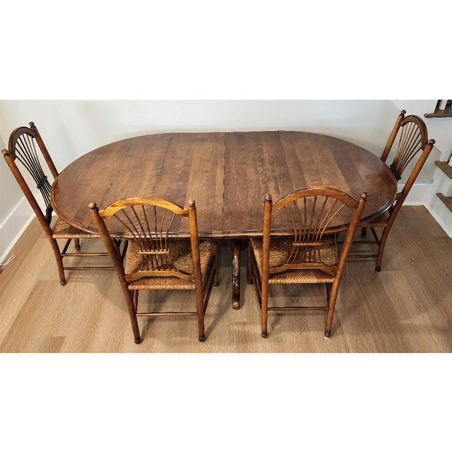 Vintage Ethan Allen Heirloom Collection Drop Leaf Pedestal Dining Table, 44" Round Extends to 78" For Sale - Image 13 of 17