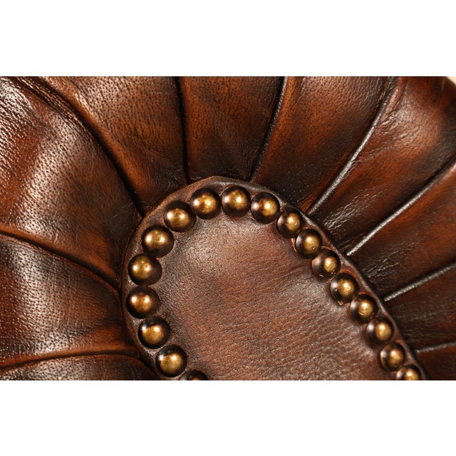 Chesterfield Style Brown Leather Sofa For Sale - Image 17 of 18