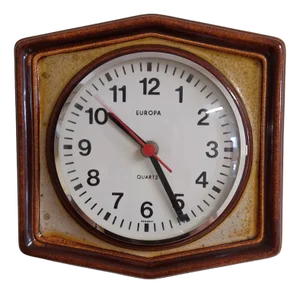 Vintage German Wall Clock with Brown Ceramic Case, Europe, 1970s