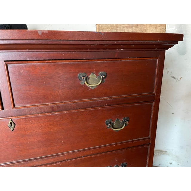 This mahogany 'tallboy', with six drawers, was built by Craftique in North Carolina in 1971, in the style of the classic...