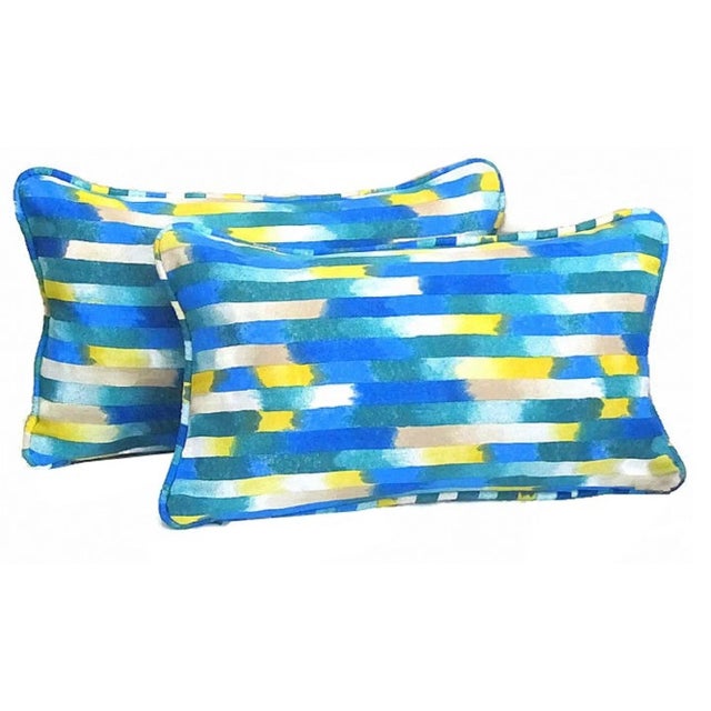 Pierre Frey Vintage Pierre Frey Style Watercolor French Floral Reversible Lumbar Pillow With Piping For Sale - Image 4 of 13