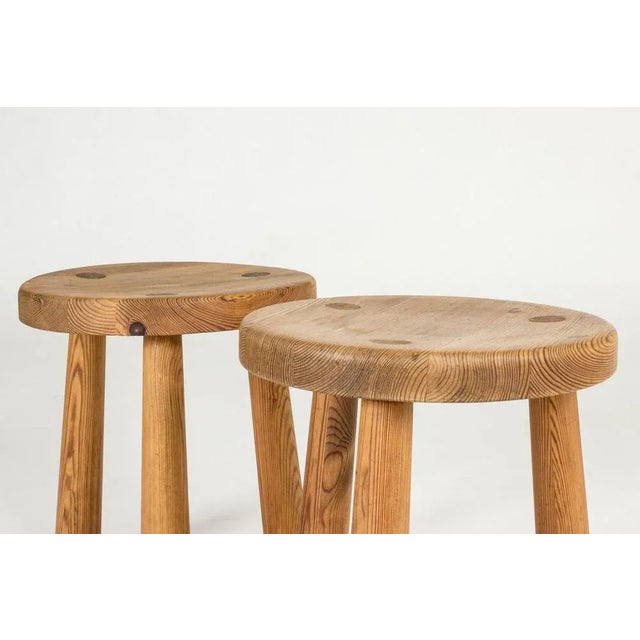 Mid-Century Modern Set of Vintage Utö Stools by Axel Einar Hjorth, 1930s For Sale - Image 3 of 10