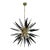 Hand-Blown Murano Glass Sputnik Chandelier, 51 Clear and Black Tips, Brass Frame For Sale