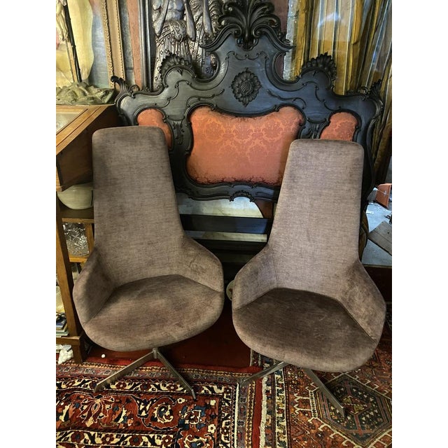 Metal Set of Space Age Swivel Chairs For Sale - Image 7 of 9