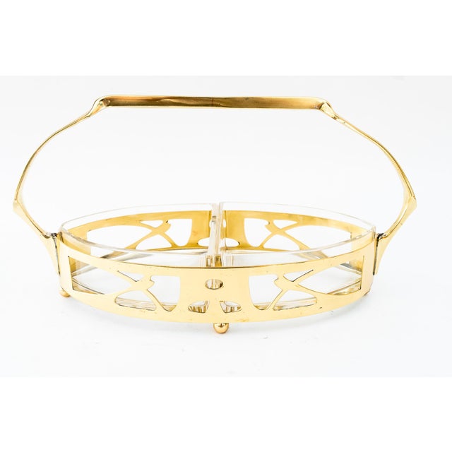 Art Deco Brass Centerpiece with Glasses, Vienna, 1920s For Sale - Image 12 of 12