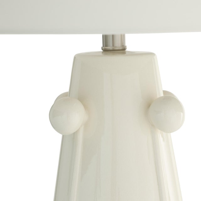 Art Deco Arteriors Home Miriam White Ceramic Lamp For Sale - Image 3 of 9