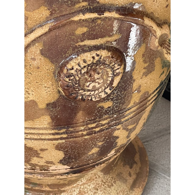 Antique French Glazed Terracotta Anduze Planters, Signed For Sale - Image 11 of 18