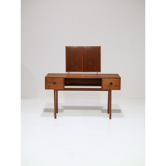 Beautiful dressing table, model 40, designed by Kai Kristiansen for Aksel Kjersgaard in Denmark, 1960s. This rare vintage...