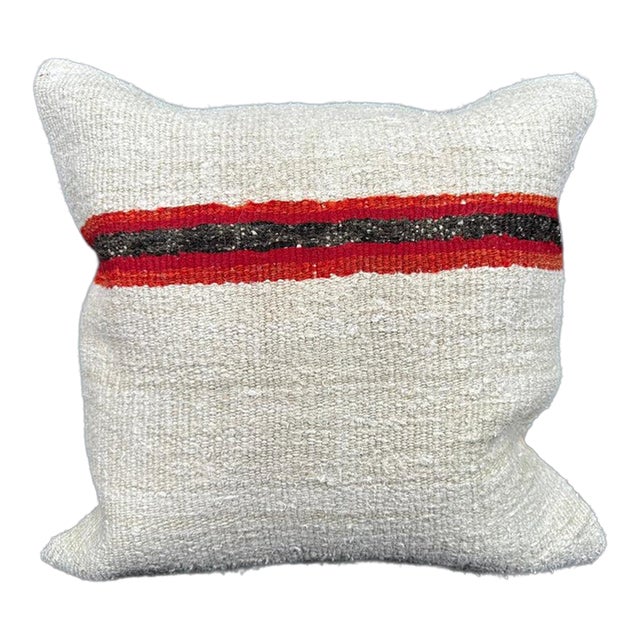 Turkish Hemp Pillow Cushion Natural Beige Red Cushion Cover 20x20 For Sale
