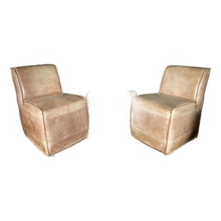 Restoration Hardware Bruno Lounge Chairs - Set of 2 For Sale