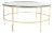Contemporary Round Glass Cocktail Table in Gold For Sale