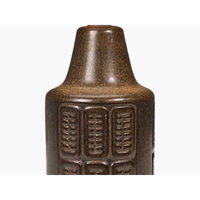 Ceramic Søholm Stentøj, Table Lamp, Brown Glazed Stoneware, Denmark, 1960s For Sale - Image 7 of 10