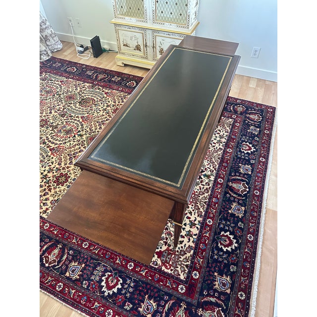 Early 20th Century John Widdicomb Mahogany Partner's Desk With Leather Top and Pull-Out Writing Slides For Sale - Image 14 of 16