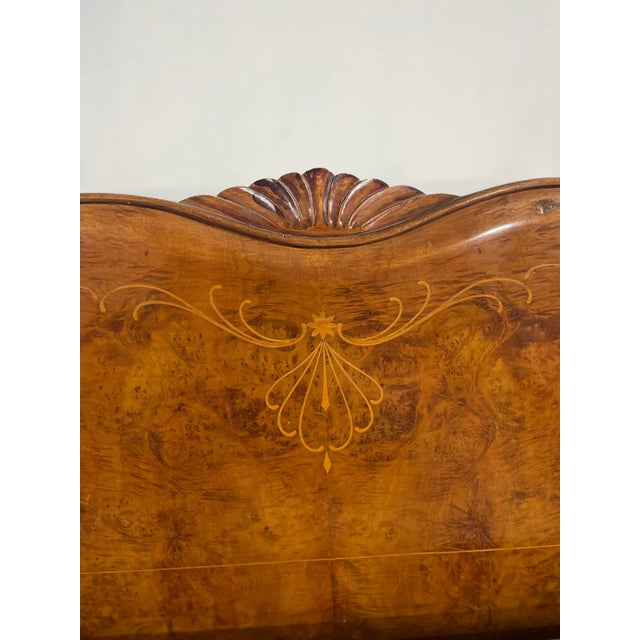 Traditional Early 19th Century Italian Walnut Burl Bed For Sale - Image 3 of 4