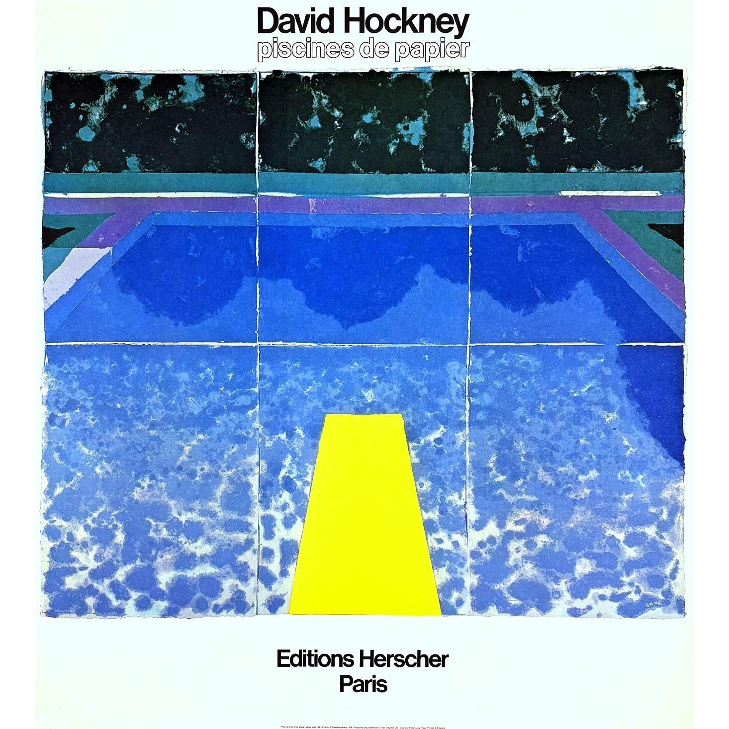 David Hockney Original 1980 Piscines De Papier Exhibition Poster | Chairish