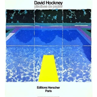 David Hockney Original 1980 Piscines De Papier Exhibition Poster For Sale