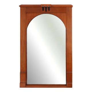 Antique Belgian Oak Wall Mirror, 1890s For Sale