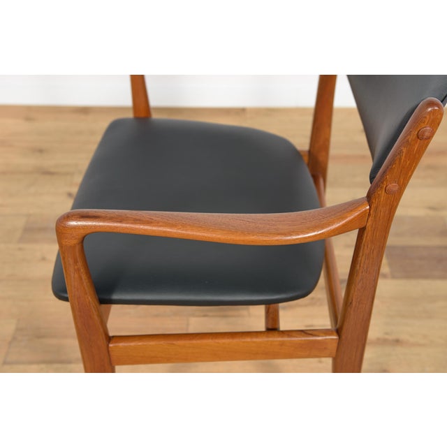 Mid-Century Teak & Leather Armchair, Denmark, 1960s For Sale - Image 9 of 17