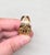 Mid-Century Modern Vintage 1960s Signed Napier Goldtone Oval Faux-Emerald Adjustable Ring For Sale - Image 3 of 12