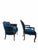 Antique French Louis XV & Louis XVI Style Armchairs Newly Upholstered in Teal Italian Mohair – Set of 2 Distinctive pair...