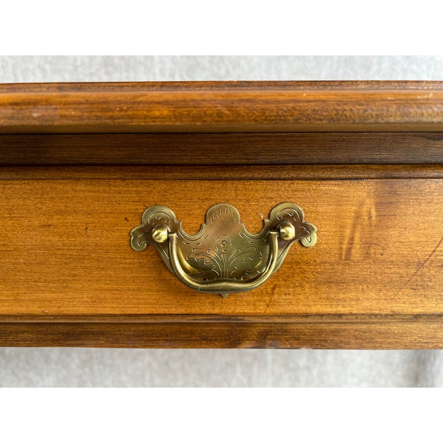 1980s Ethan Allen Early American Style Maple Console Table For Sale - Image 9 of 12