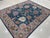 Contemporary 8x10 Blue Hand-Knotted Wool Serpentine Floral Classic Traditional Carpet Rug For Sale - Image 3 of 7
