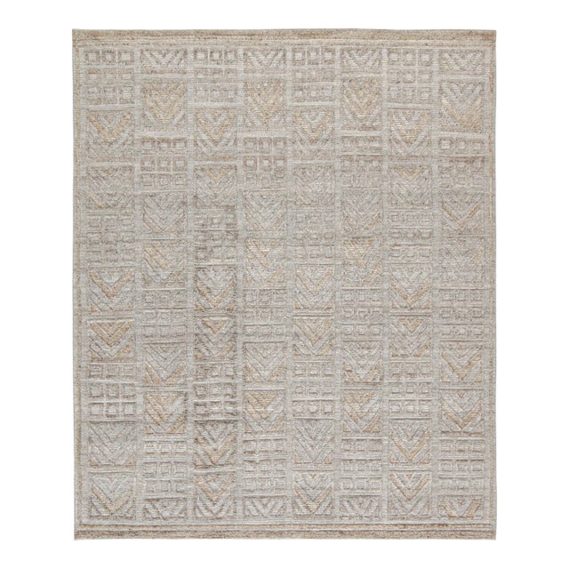 Rug & Kilim’s Scandinavian Rug Indoor/Outdoor Rug With Gray Geometric Pattern - 8'x10' For Sale
