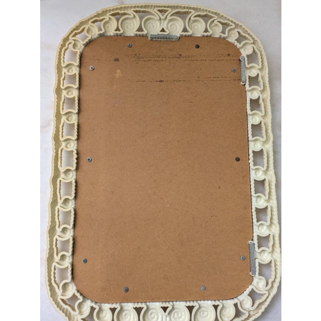Plastic 1970s Large Vintage Polynesian Style Rattan Wall Mirror For Sale - Image 7 of 7