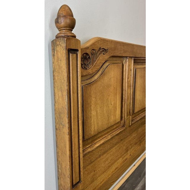 Vintage French Style King Size Bed Frame in Oak For Sale - Image 10 of 12