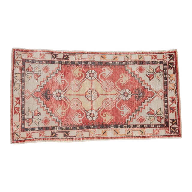 Vintage Distressed Oushak Rug - 2'8" x 4'8" For Sale