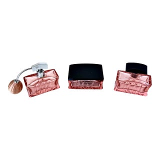 (3) Piece Art Deco Crystal Fragrance Ensemble Attributed to Baccarat; French Circa.1930 For Sale