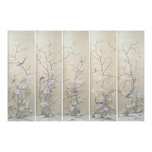 Chinoiserie Mural Hand Painted Wallpaper - 4 Panels