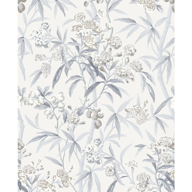 The House of Scalamandré Lanai Wallcovering, Silver Mist For Sale