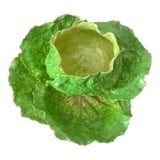 Large 19th Cent Italian Majolica Cabbage or Lettuce Bowl For Sale