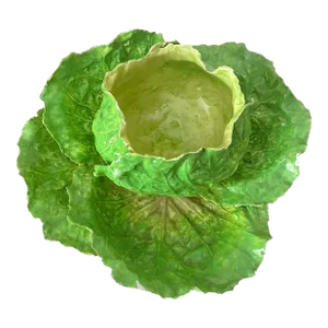 Large 19th Cent Italian Majolica Cabbage or Lettuce Bowl