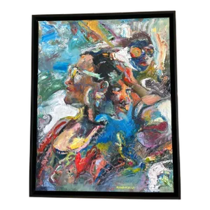 "Keep Your Chin Up", Oil Painting, Frame, by Van Ness