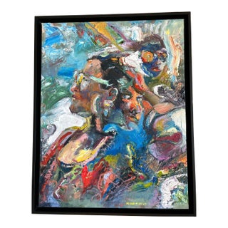 Keep Your Chin Up – Original Framed Oil Painting by Nancy Van Ness, Contemporary Fine Art For Sale