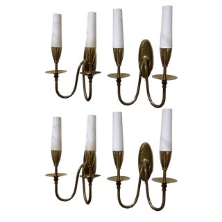 Italian Wall Lamps in the Style of Thu Ponti, 1940s, Set of 4 For Sale