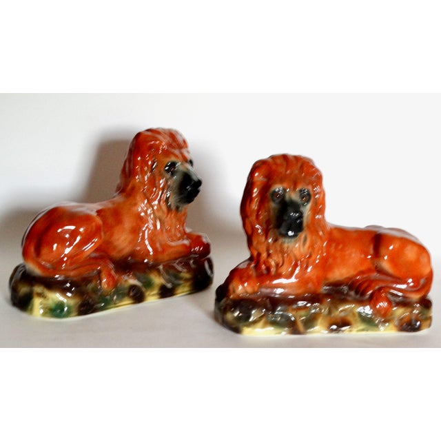 19th-Century English Staffordshire Lion Figurines, a Pair For Sale - Image 13 of 15