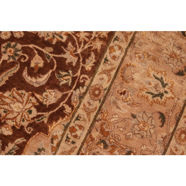 1990s Medallion 1990's Pak-Persian Brown/Tan Wool Rug - 6'2'' X 9'4'' For Sale - Image 5 of 9