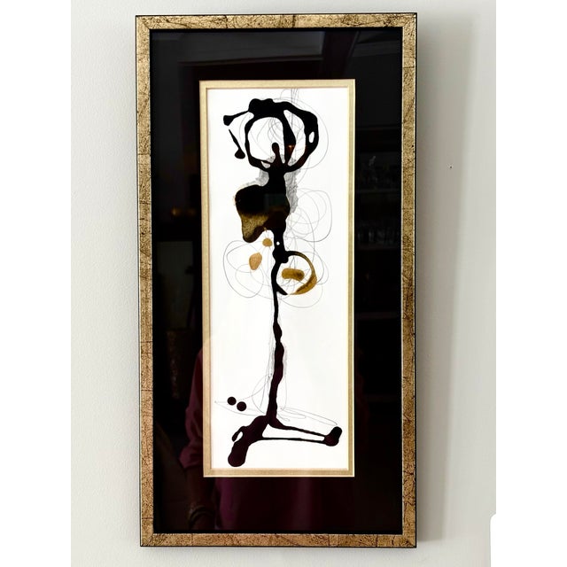 Modern Acrylic and Pencil Painting on Marble Stand “Energy Within” by Es Melfi For Sale - Image 12 of 12