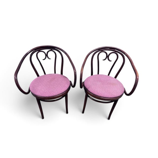 Art Nouveau Pair of Bentwood Armchairs in the Style of Thonet For Sale - Image 3 of 14