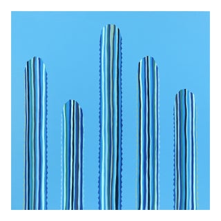 Agua Viva - Abstract Playful Blue Tone Southwestern Inspired Still Life Painting Original Artwork by Will Beger For Sale