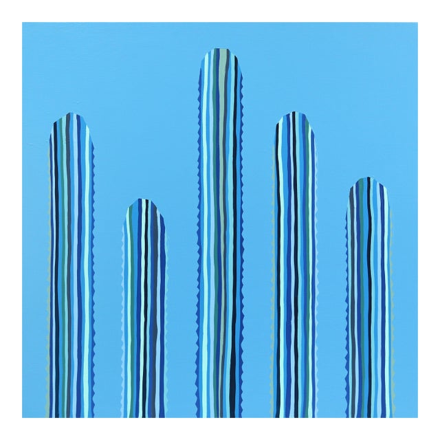 Agua Viva - Abstract Playful Blue Tone Southwestern Inspired Still Life Painting Original Artwork by Will Beger For Sale