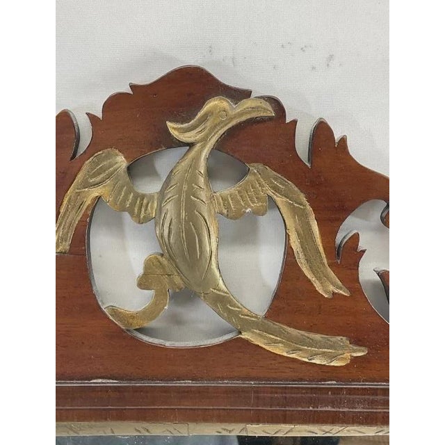 Traditional Antique Georgian Mahogany Mirror | Gilt Phoenix Crest, Hammered Gold Frame For Sale - Image 3 of 14