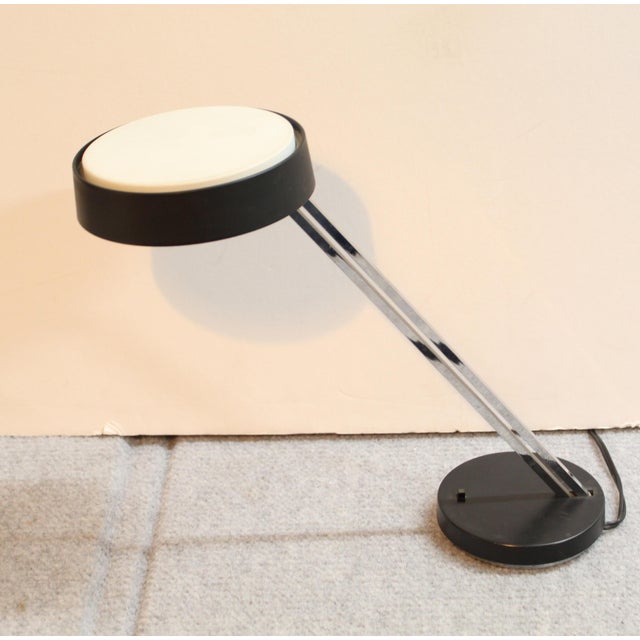 Small Black Disc Desk Lamp by Lightolier For Sale In Fayetteville, AR - Image 6 of 7