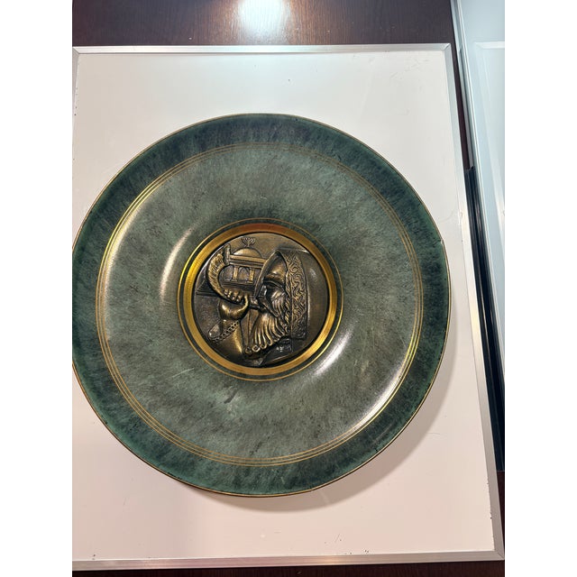 A striking vintage Judaica wall charger designed by Maurice Ascalon for Pal-Bell, dating to approximately 1939–1950. This...